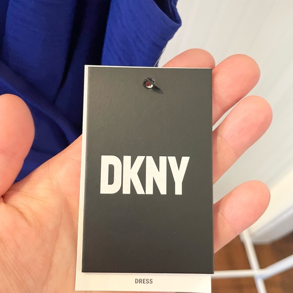 NWT DKNY cobalt blue front wrap v neck dress - size 12 - Picture 11 of 11